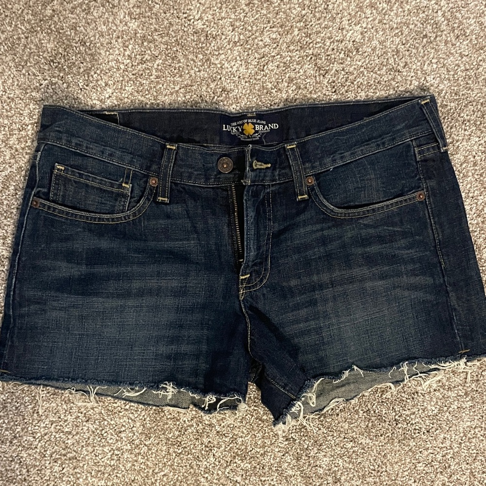 Lucky Brand Women's Deep Indigo Jean Shorts